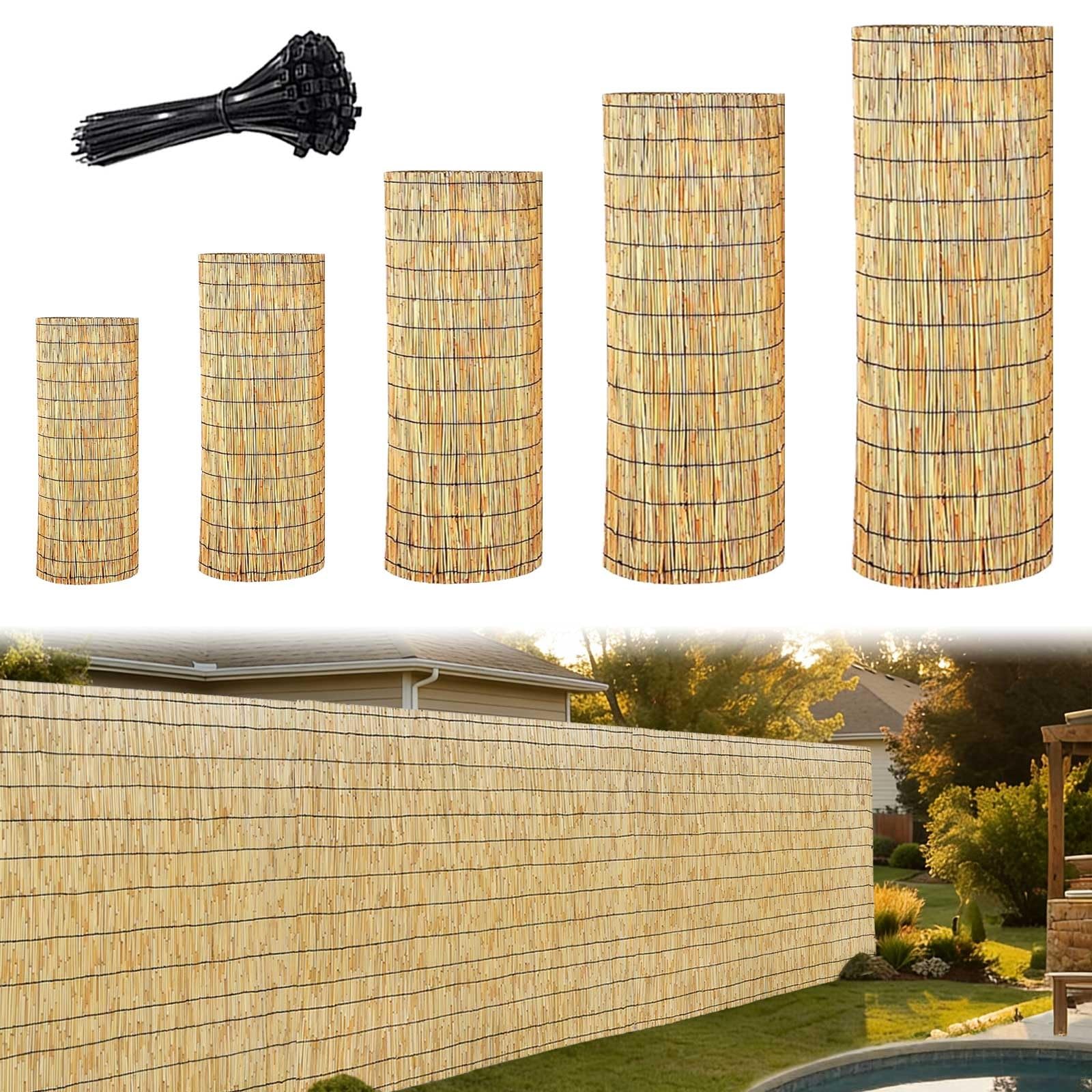 Rete Recinzione Canne Di Bambu Per Esterno 50 60 70 80 90 100 110 120 130 140 150 160 170 180cm Cannette Arelle Bamboo Privacy Balcone Frangivistas Per Recinzione Giardino(Natural Black,120x400cm)