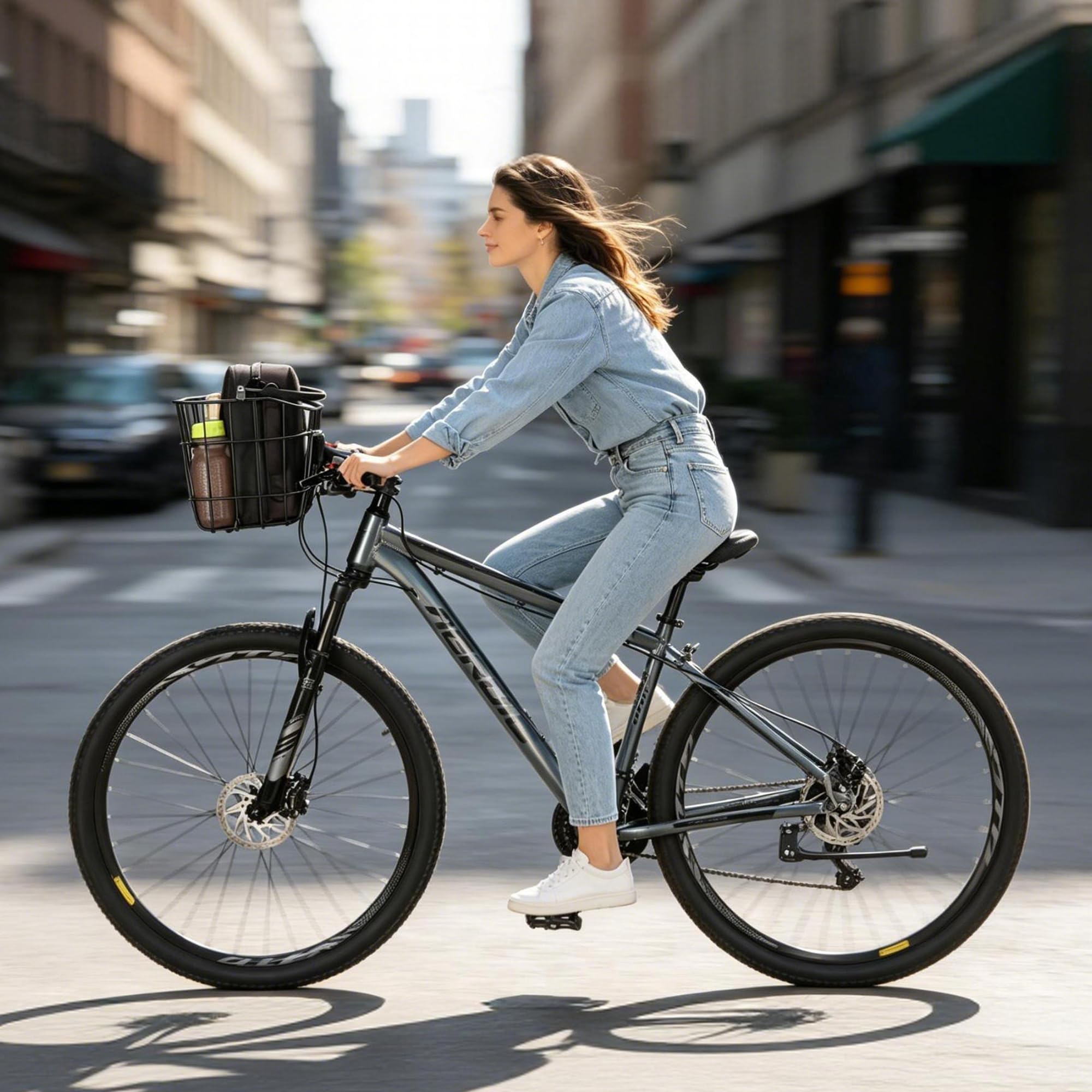 GEWAGE Panier de vélo avant, panier de guidon en métal avec fermeture