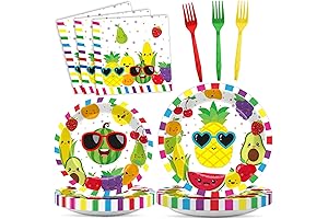 96-Piece Tutti Frutti Party Tableware Set: Perfect for Vibrant Summer Celebrations!