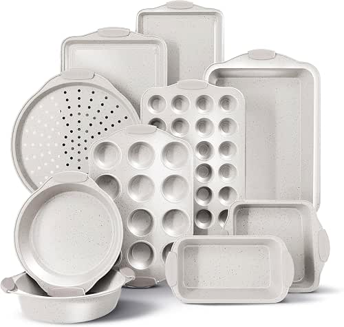 Country Kitchen Nonstick Stackable Bakeware Set - Heavy Duty, Durable,