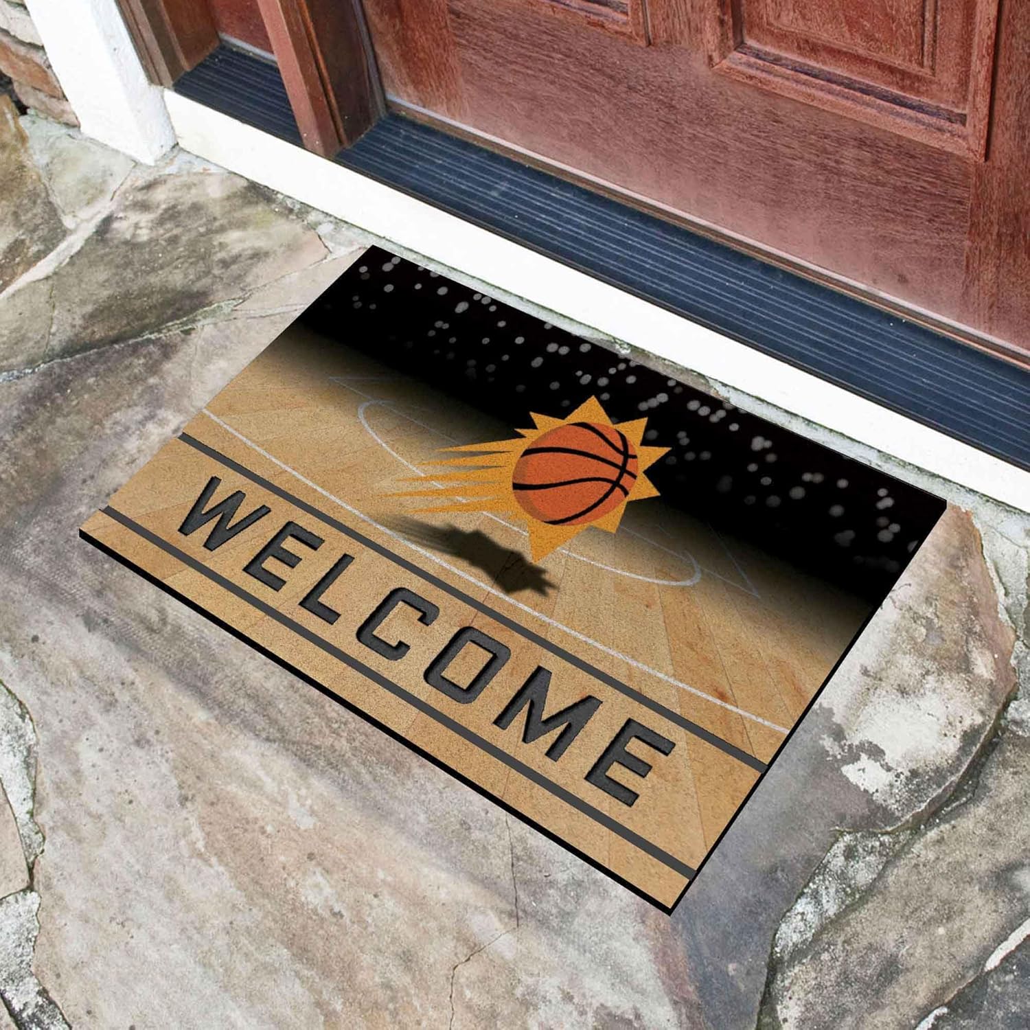 FANMATS 21963 Phoenix Suns Crumb Rubber Outdoor Door Mat - 18in. x 30in.