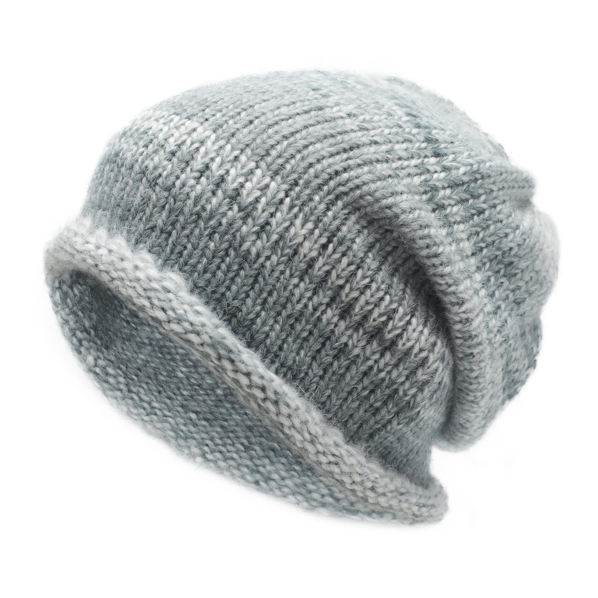 ZLYC Strickmütze für Damen, weich, für den Winter, Stretch, Totenkopfmütze