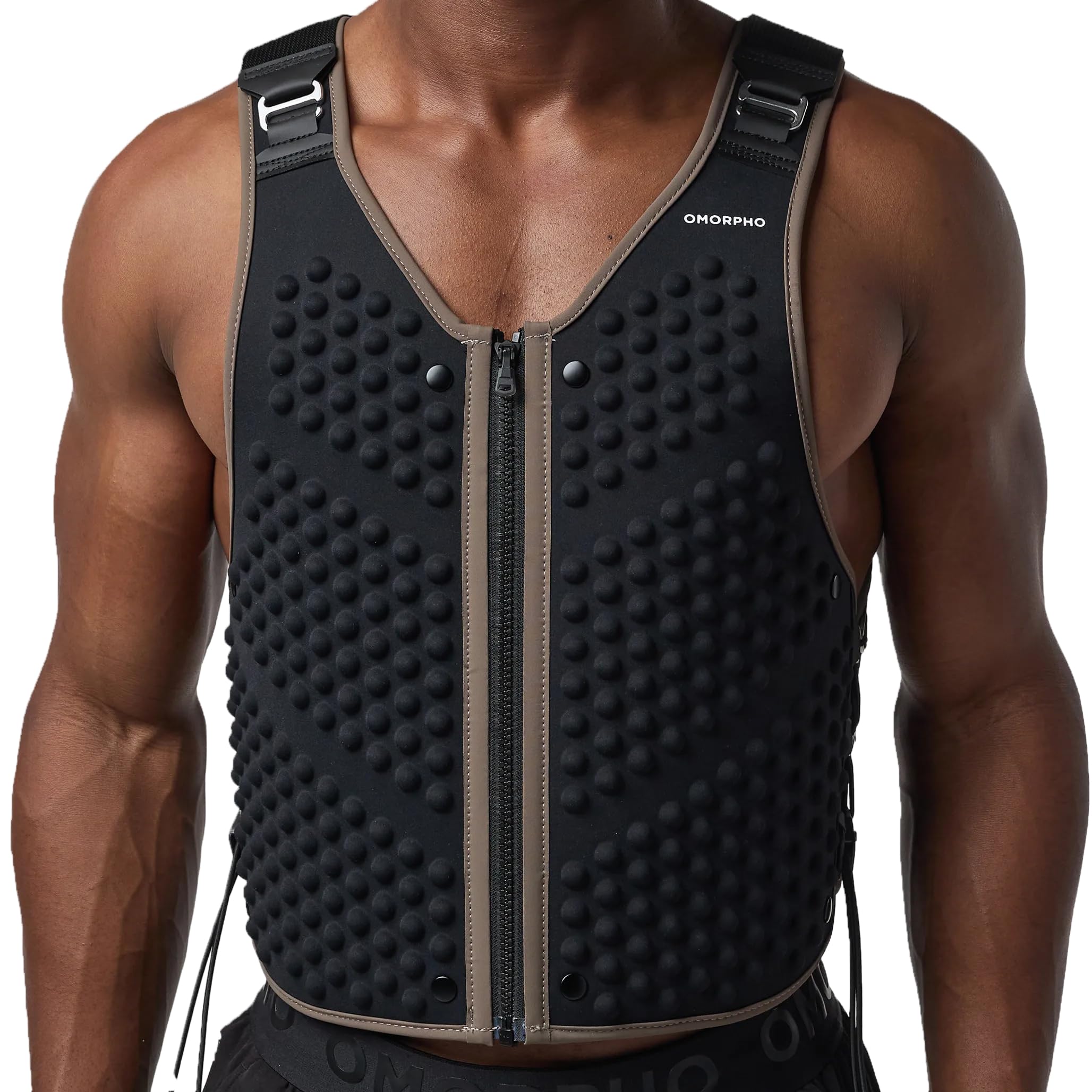 OMORPHO Men’s G-Vest Icon Weighted Vest, 10 lb Base Weight, Adjustable to 20 lb with Optional G-Pack, G-Pack Sold Separately. Low-profile, fully