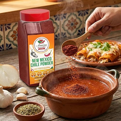Miniatura 5 de New Mexico Chili Powder 1 LB (16oz) – Natural and Premium. Use For Stews, Soups, Meat Rubs, Salsa, Enchiladas and More. Moderate Heat. By Amazing
