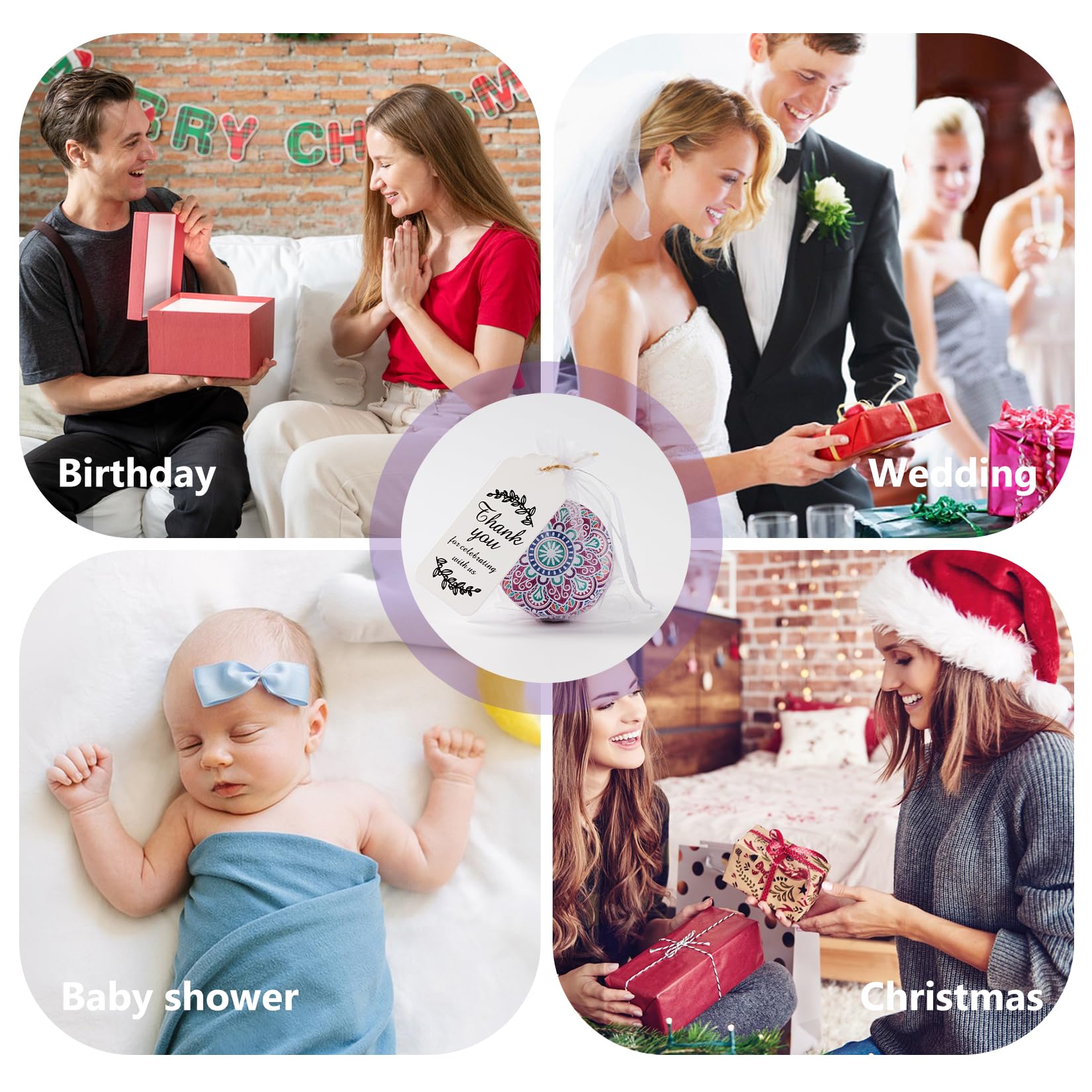 Zestaw upominkowy świec zapachowych – 24 sztuki trwałych świec do aromaterapii z wosku sojowego do domu – prezent urodzinowy dla kobiet, na ślub, baby shower lub przyjęcie weselne, z