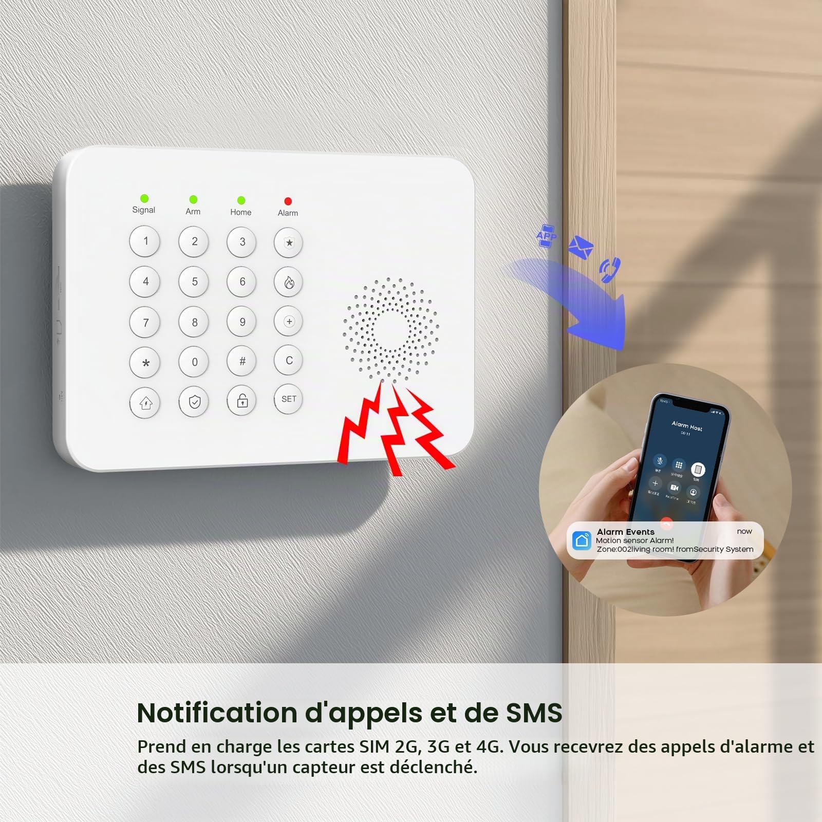 XNY Alarme Maison sans Fil 4G, 24 Pack, WiFi Systeme Alarme Maison avec APP, Détecteur de Mouvement, Capteur de Fenêtre et de Porte, Télécommandes, Sirène, Compatible avec Alexa, Google Assistant