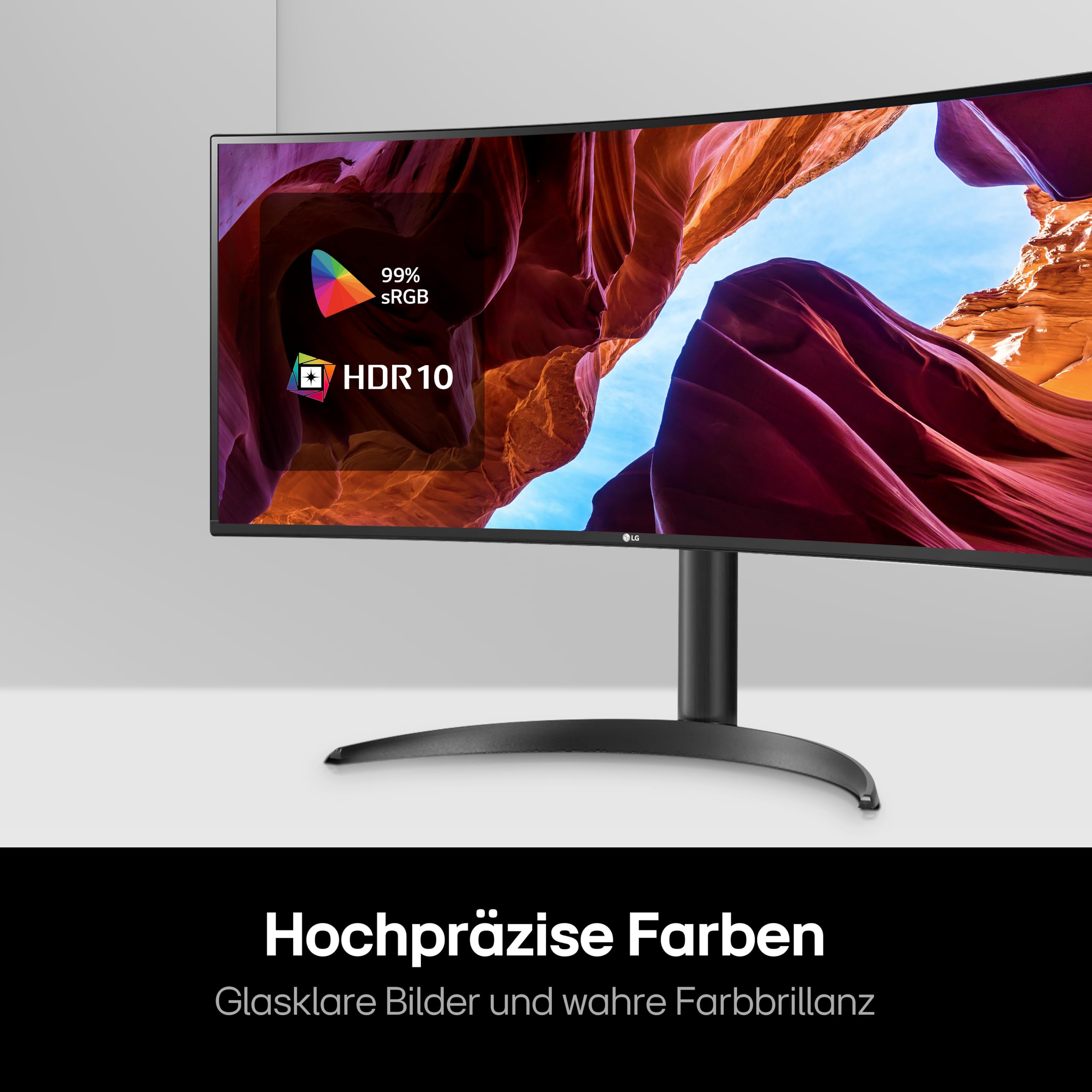 LG UltraWide 21:9 Curved QHD Monitor 34WR55QC-B - 34 Zoll, HDR10, PBP-Modus, OnScreen Control, AMD FreeSync, 100Hz, USB-C, Höhenverstellung (110mm) - Schwarz