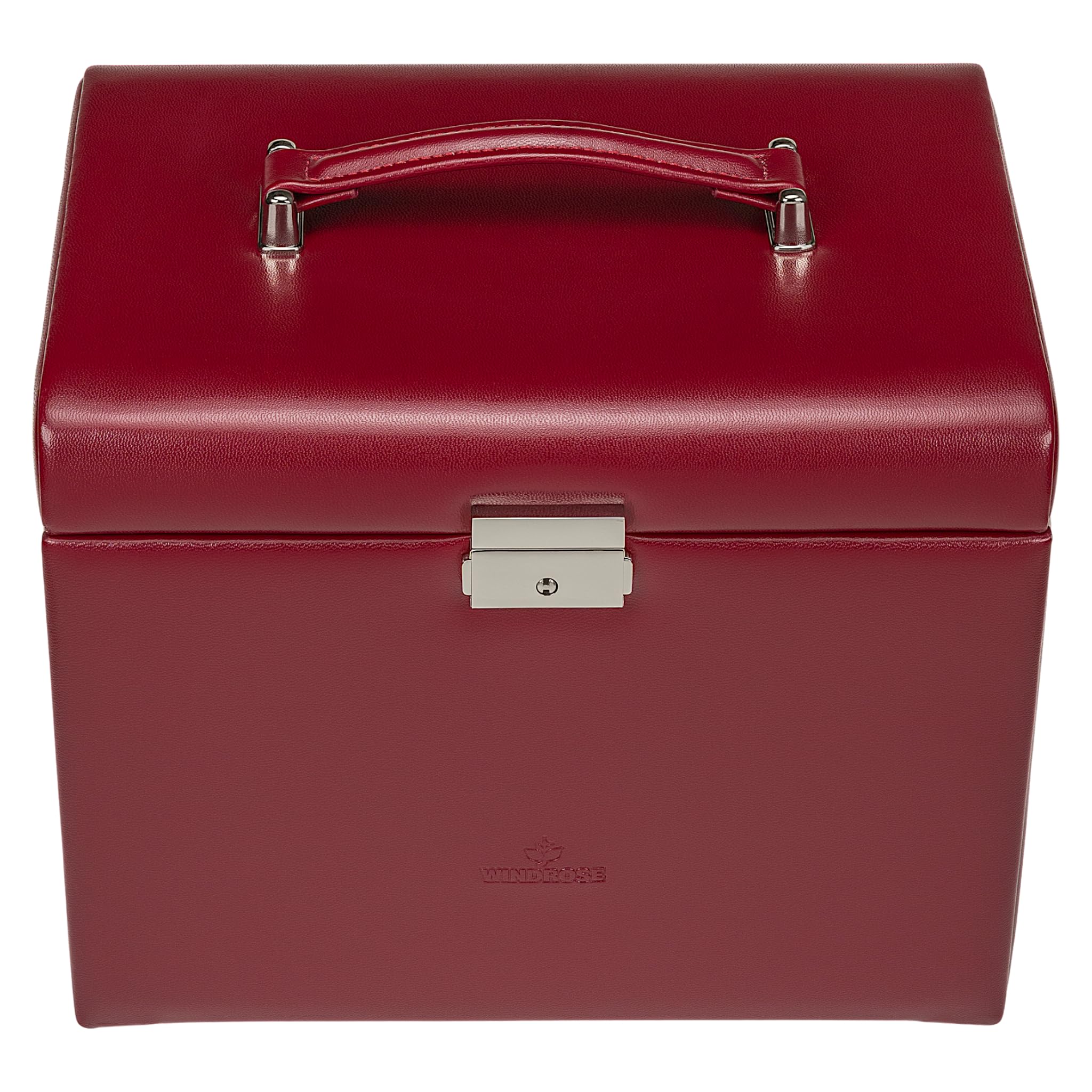 Windrose 8036960 Damen Schmuckkästchen Merino Kunstleder Rot