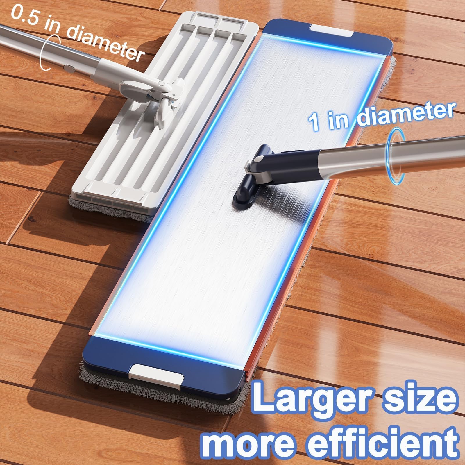 Easywring - Kit de cubo de fregona lavable con 8 giros de microfibra para limpieza de suelos de cocina y casa, ahorro de agua, fácil de secar