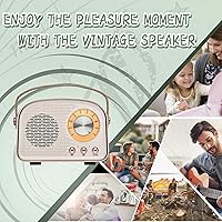 Vista 2 de Altavoz Bluetooth retro, altavoz vintage inalámbrico, altavoz Bluetooth portátil inalámbrico para exteriores, compatible con emparejamiento