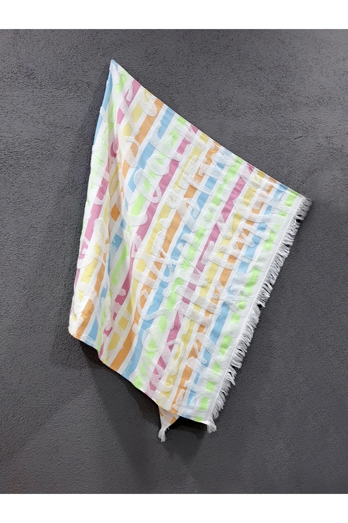 Serviette de plage jacquard multicolore pour vos rituels bien-être au hammam