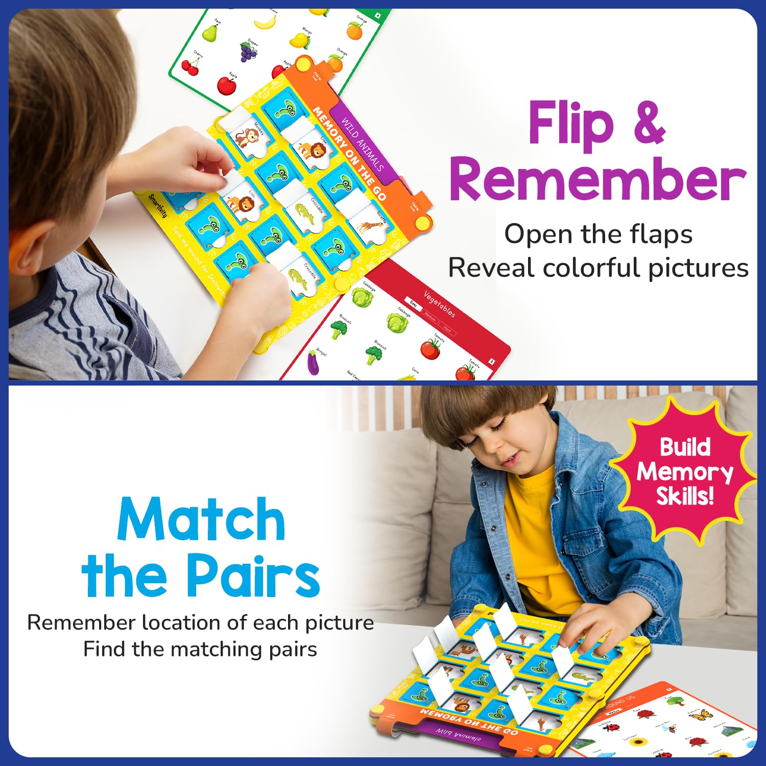 Smartivity Memory Game for Kids Ages 3+ Years | Fun Matching Game - 12 Theme Cards & 3 Level Challenges I Birthday Gift for Boys & Girls I Preschool Learning Toy for 3,4,5,6 Years Age - Image 2 thumbnail