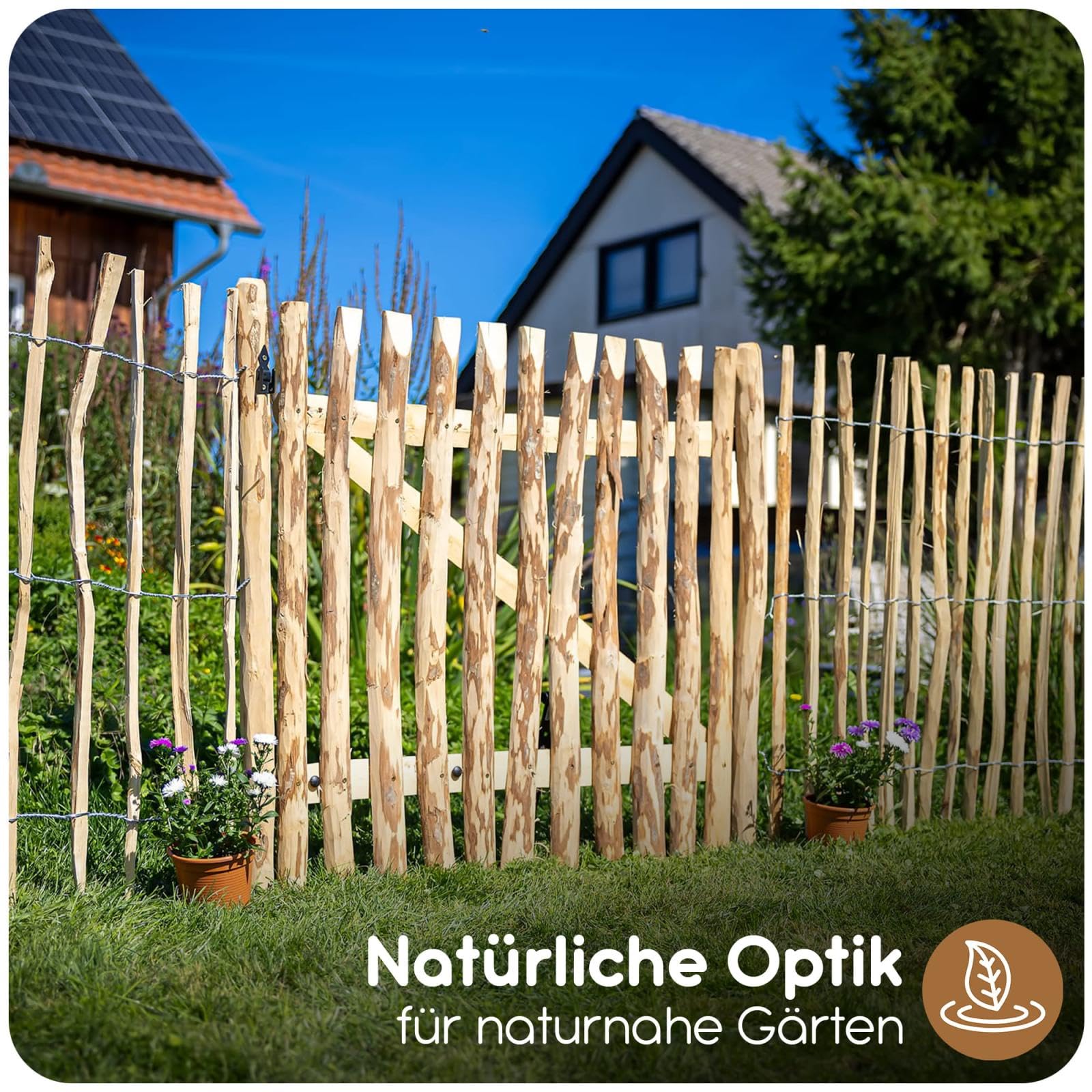 BOOGARDI Holzpfosten für Staketenzaun · Zaunpfosten Holz rund in 5 Größen · 5x Holzpfahl 180 cm lang · Holzpfähle für Holzzaun · Zaunpfähle, Pfosten, Wildzaun