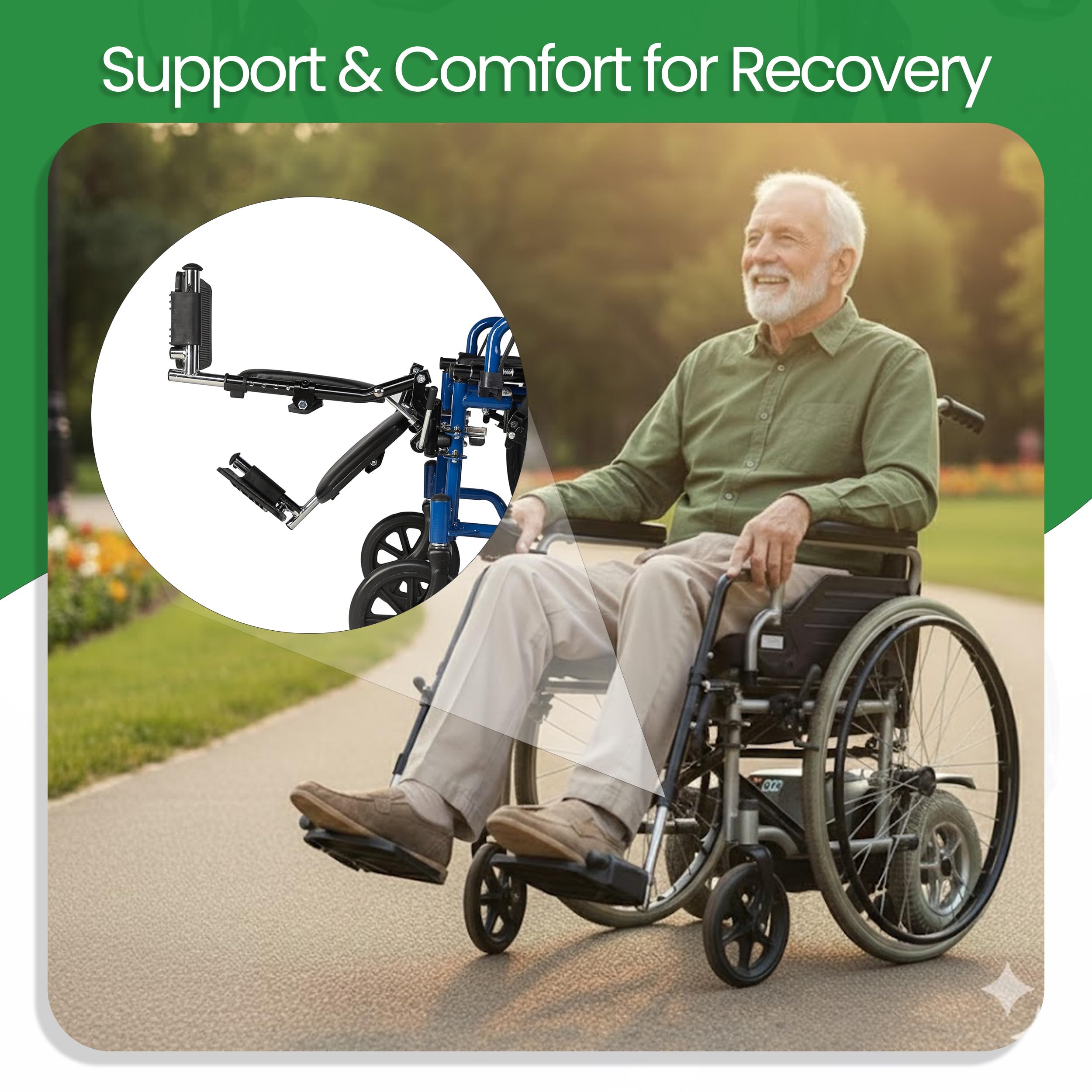 Wheelchair Elevating Legrests with Padded Calf Pads 1 Pair product thumbnail 7