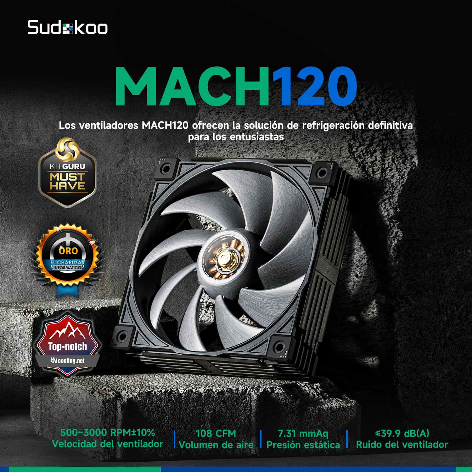 Sudokoo SK700V Dissipatore AM5 +Sudokoo MACH120 Ventola 120mm PC -Pacchetto Performance