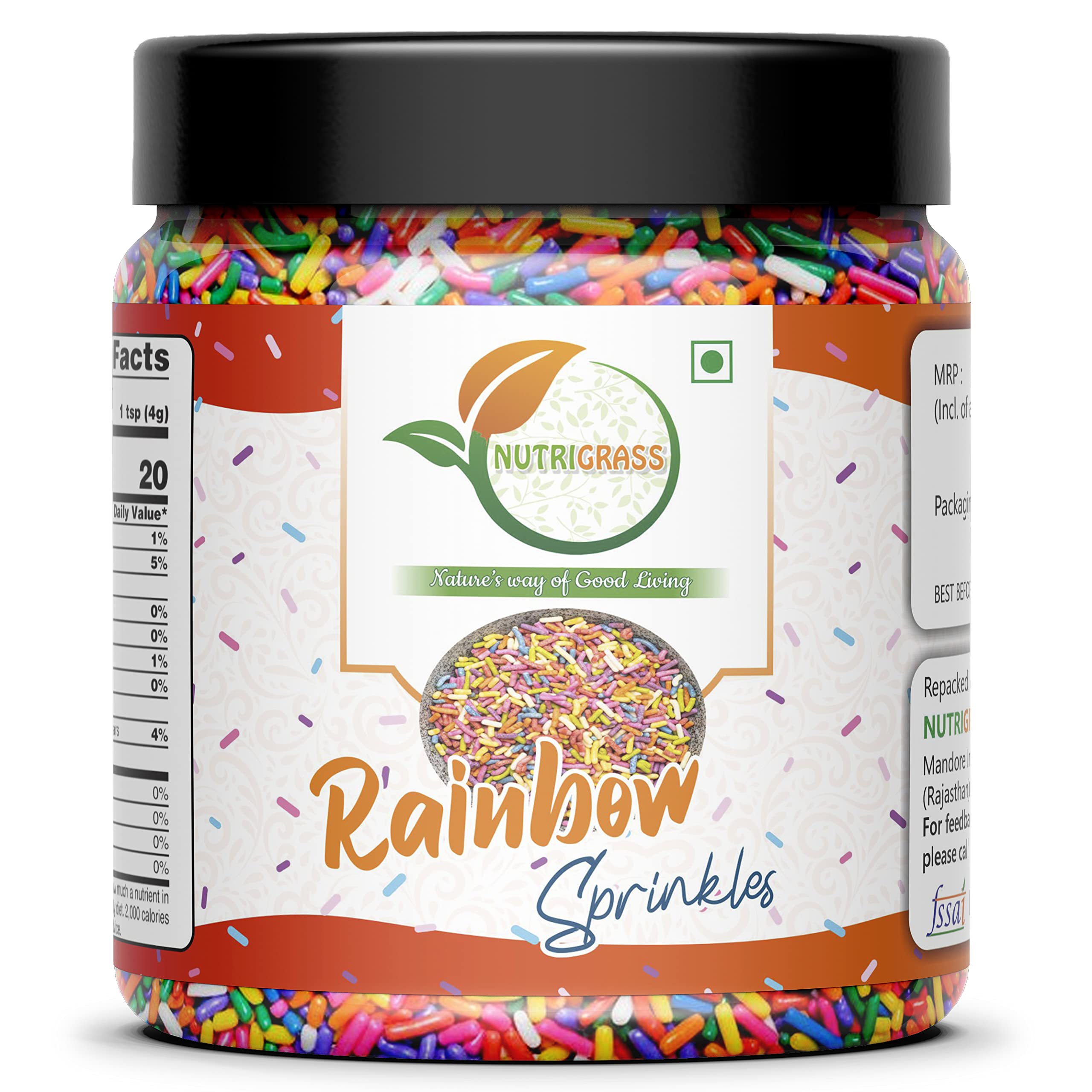 See full amazon price history chart for NUTRIGRASS Rainbow Sprinkles , Colour Sugar Balls for Cupcakes, Cakes, Brownies, Doughnuts, Cookies and Ice Creams Jar Pack 400g NUTRIGRASS Rainbow Sprinkles , Colour Sugar Balls for Cupcakes, Cakes, Brownies, Doughnuts, Cookies and Ice Creams Jar Pack 400g (B0B8XBVPV1) Amazon Price History, Amazon Price Tracker