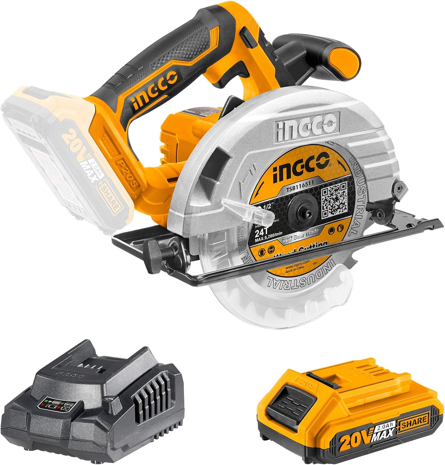 INGCO Cordless Circular Saw 20V LiIon Electric Circular Saws 4600 RPM