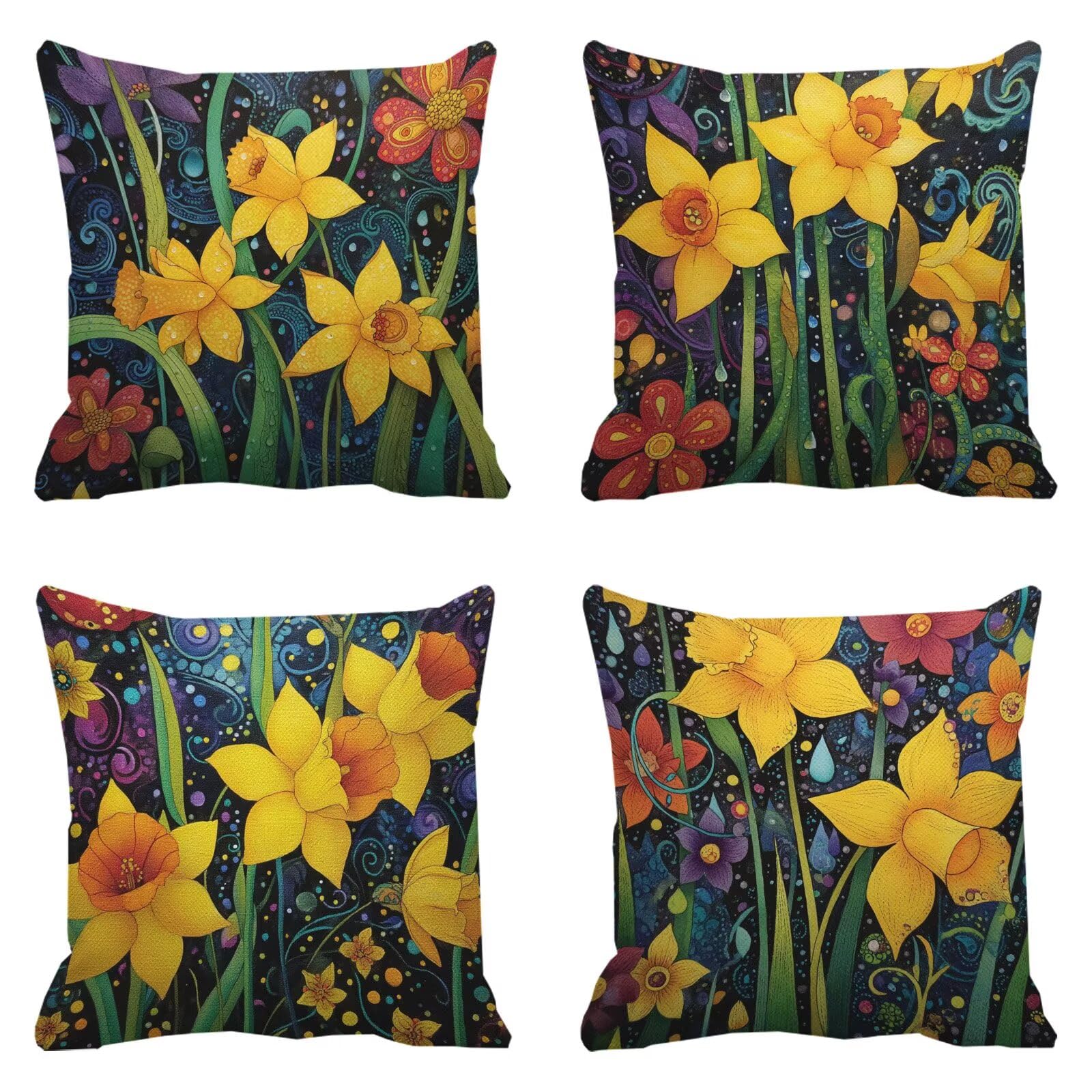 Coussin extérieur imperméable vert et orange pour terrasse et balcon
