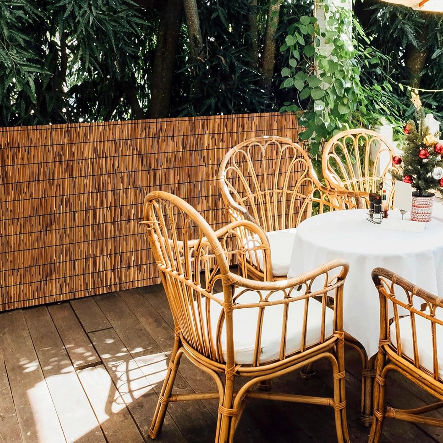 Rotoli Decorativi per Recinzione in bambù per Esterni, per Giardino, terrazza, Cortile, Piscina, Balcone, 4,5 Piedi x 20 Piedi (137 cm x 600 cm) Pannello per la Privacy d