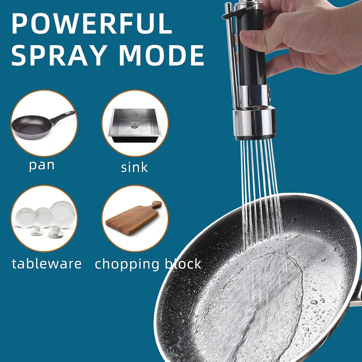 Fapully Chrome Faucet for Kitchen Sink,Kitchen Faucets with Pull Down Sprayer,Commercial Single Handle Kitchen Faucet
