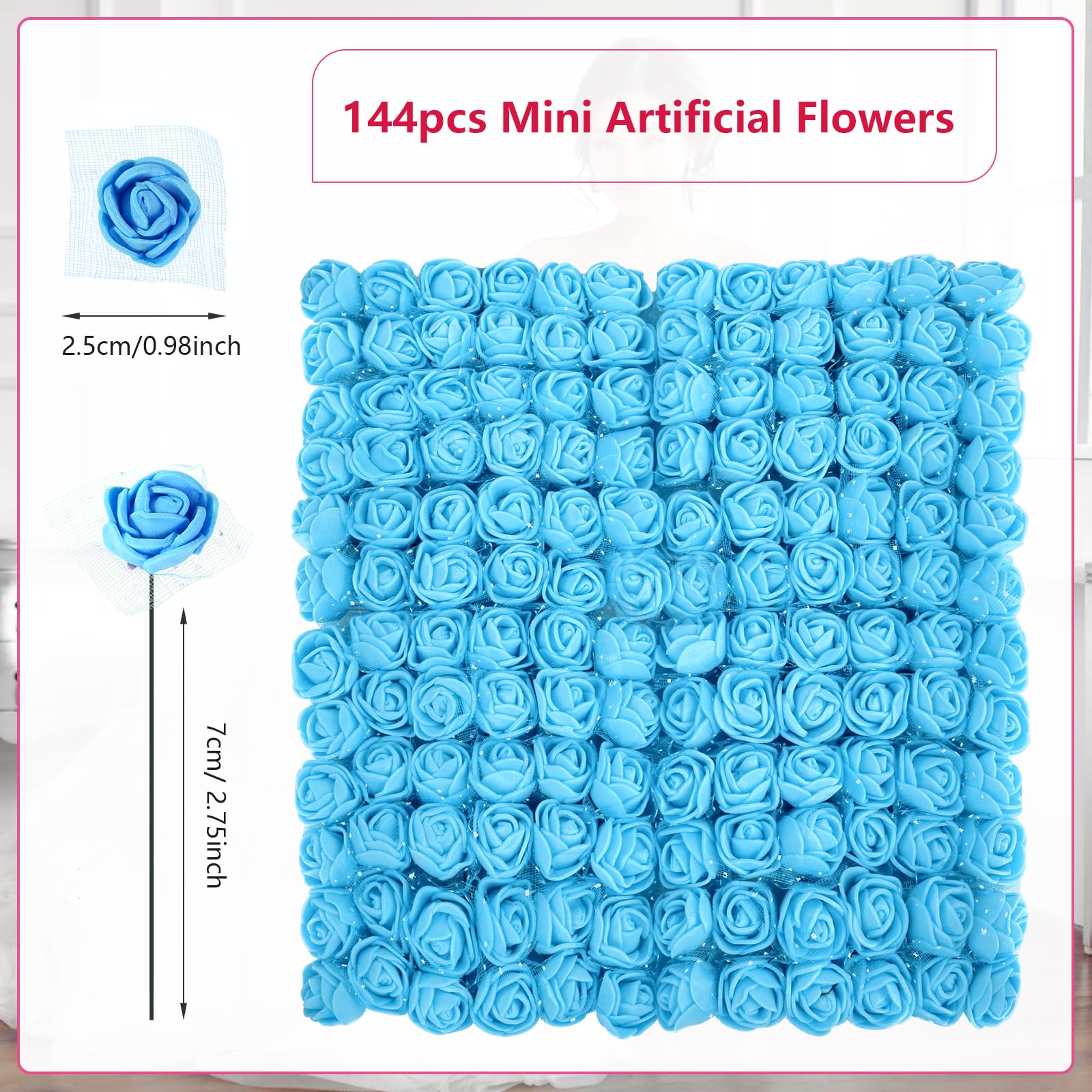 RFYTDCF Gypsophila Essiccata, 6 Pezzi di Fiori Artificiali Come Veri Fiori Decorativi Blu Gypsophila Artificiale Bouquet di Fiori Realistici Finta per Bomboniere Decorazioni