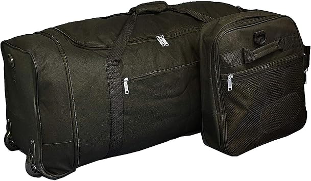 Maleta Plegable Grande de Viaje con Ruedas, tamaño XL, 32 Pulgadas, 1,2 kg,  82 litros con 2 Ruedas Negro Negro Liso. Extra Large : Amazon.es: Equipaje