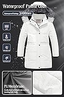 Vista 4 de Chrisuno Parka larga para niña, abrigo de invierno cálido resistente al agua, chaqueta acolchada acolchada para nieve