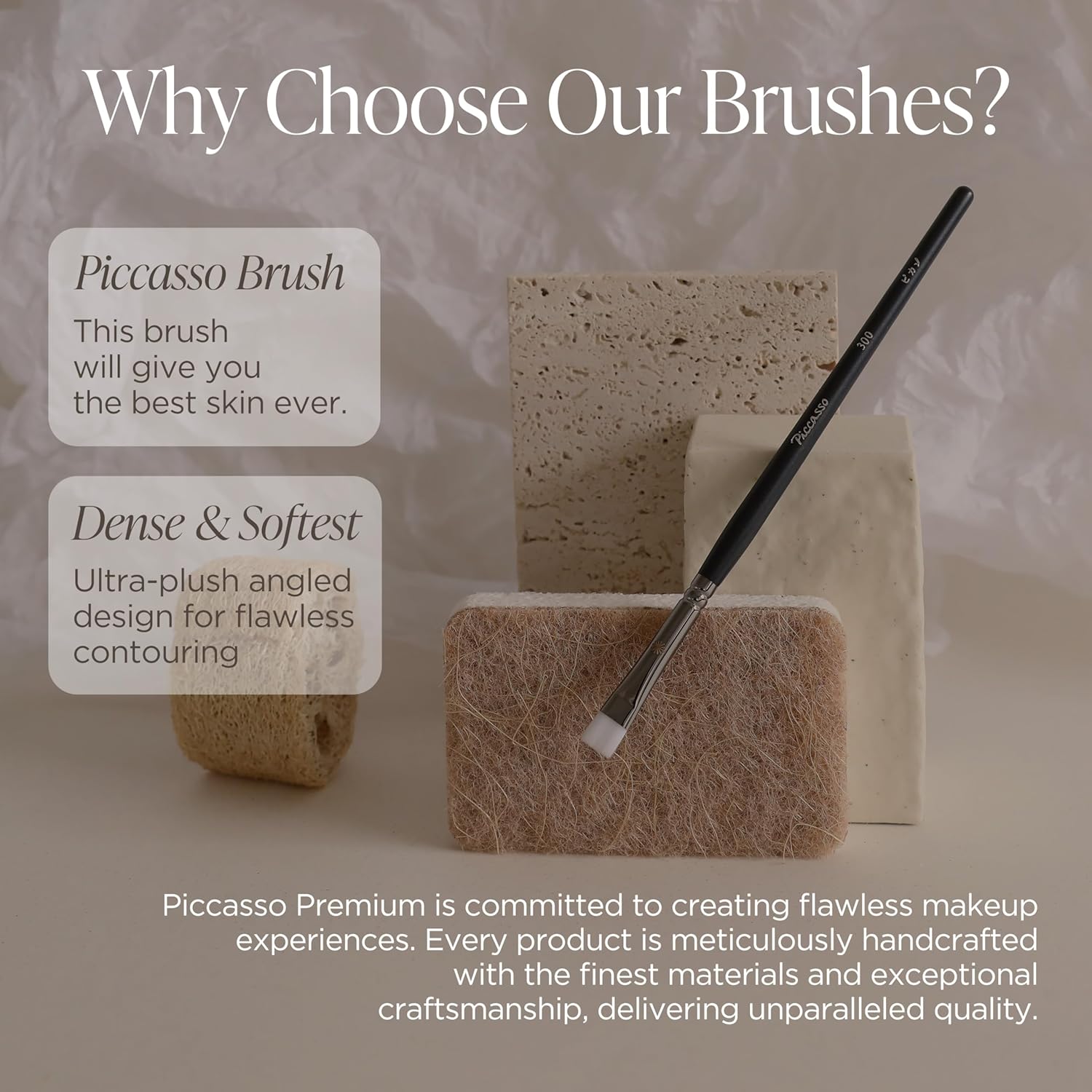 Piccasso 300 Eyeliner and Concealer Brush – Dual-Use Angled Brush for Gel Eyeliner and Spot Concealing, Soft and Precise Eye Makeup Brush for Tightlining and Coverage, Korean Professional Makeup Tool - Image 6