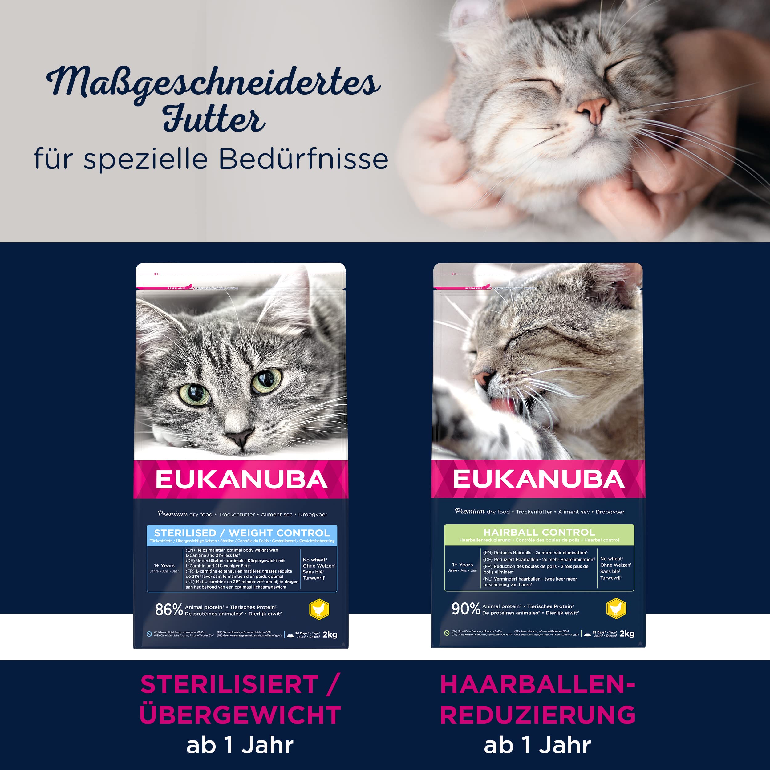 Eukanuba Sterilised Katzenfutter - fettarmes Premium Trockenfutter für den Gewichtserhalt bei sterilisierten / kastrierten Katzen, 10 kg