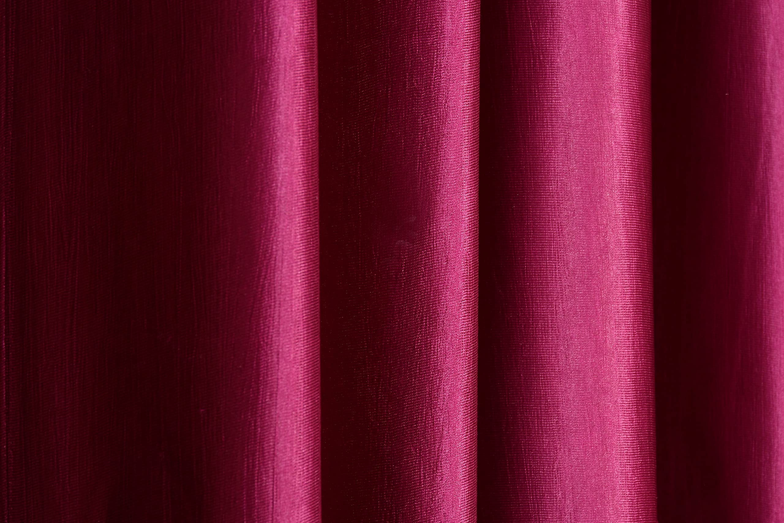 YUKANY Eyelet Polyester Modern Solid Crush Set of 3 Pcs. Door Curtains (7 Feet, 2 Wine + 1 Cream) 2