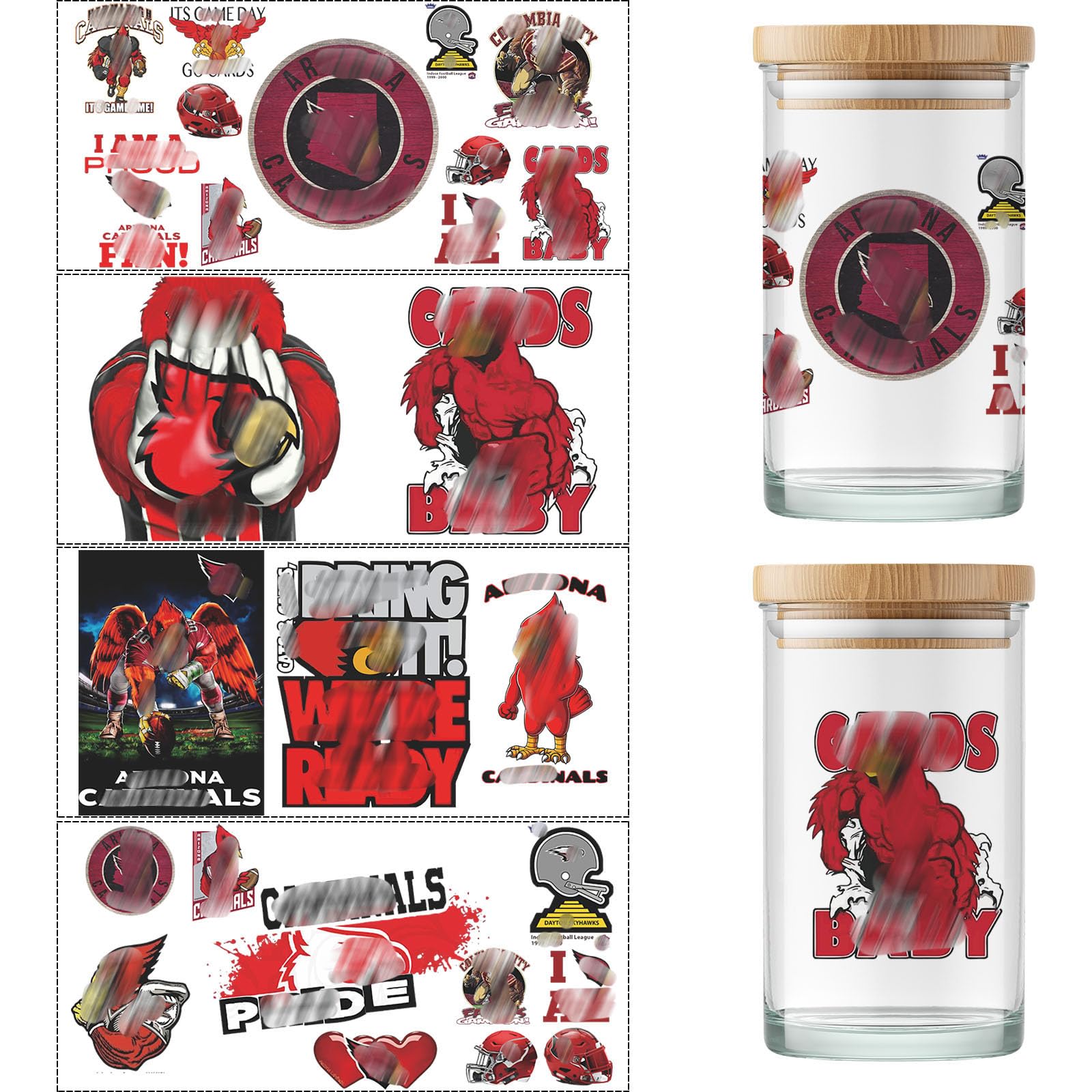 4 Sheet UV DTF Cup Wraps for 16 Oz Tumblers American Football Decals (09)