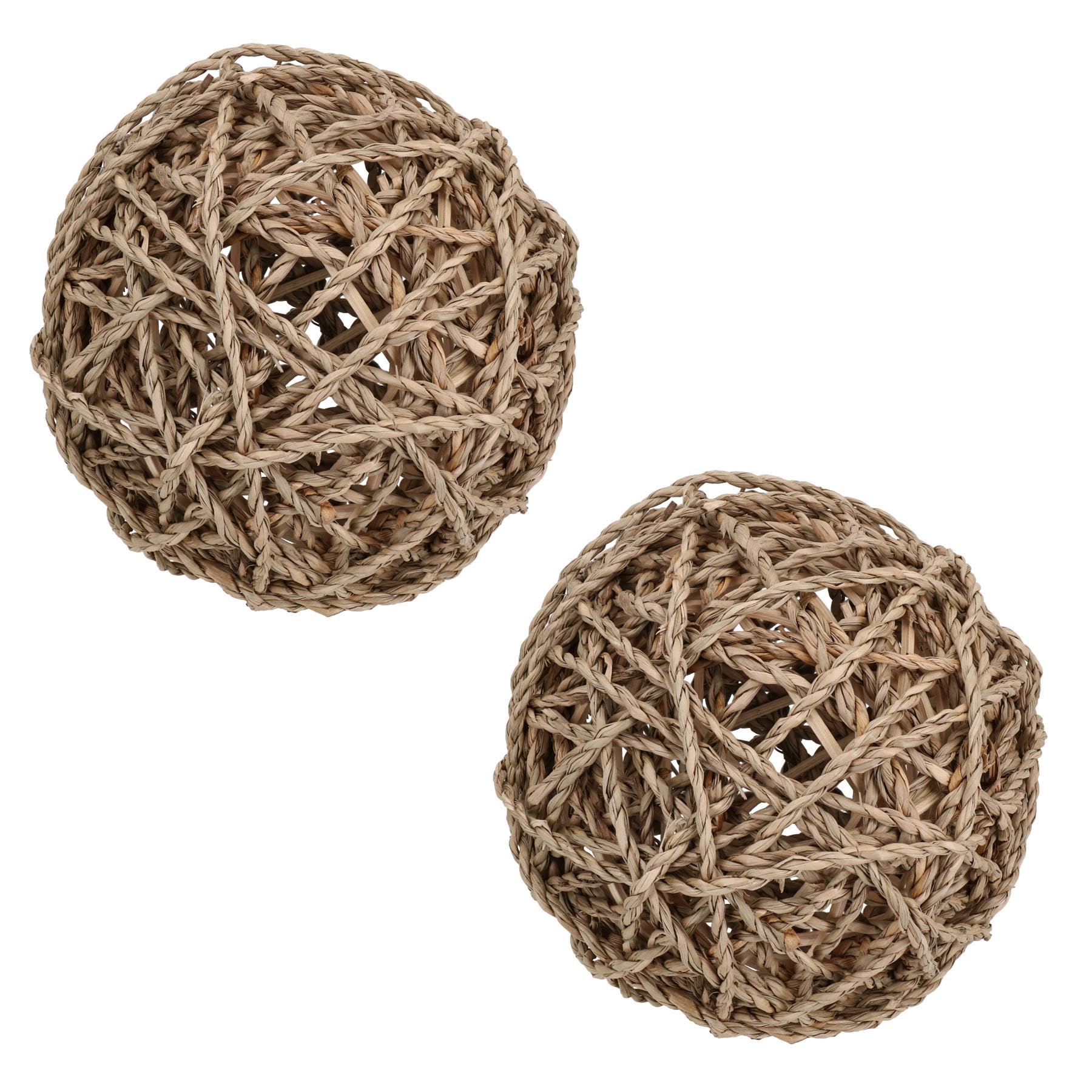 AB Tools 2PK Large Small Animal Rabbit Guinea Pig Sea Grass Fun Ball Activity Toy Gift
