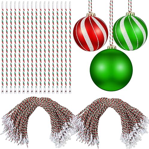 Miniatura 8 de 300 piezas de adornos navideños para colgar en fiestas de vacaciones (blanco, verde)