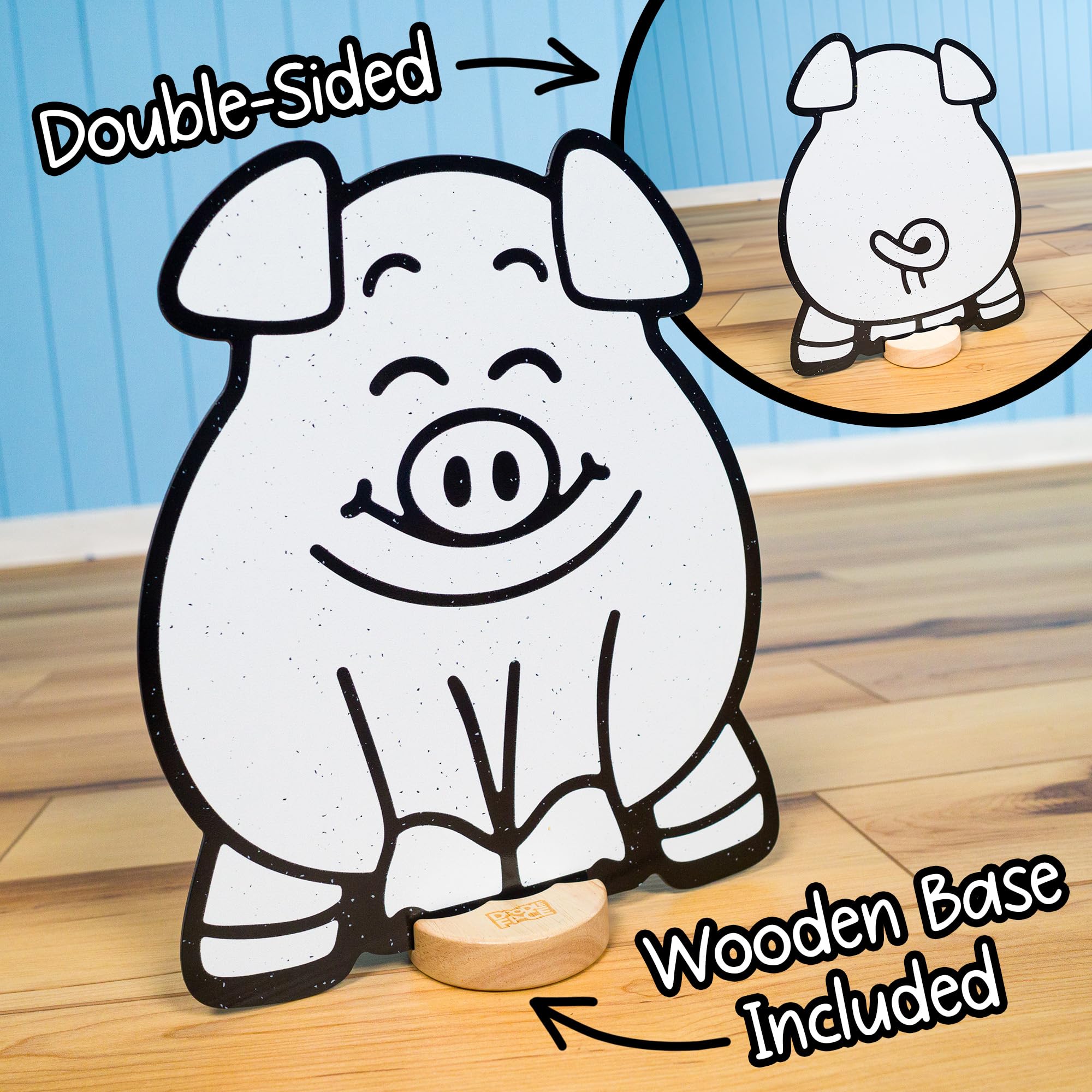 Kontrastreiche schwarz-weiße 3D-Farmtiere – baut Baby Vision Bücher & Karten nicht auf. Dann Kleinkind-Motorik für die Schule Nachfärbbares Pferd, Schwein, Kuh, Schaf + 10 Buntstifte