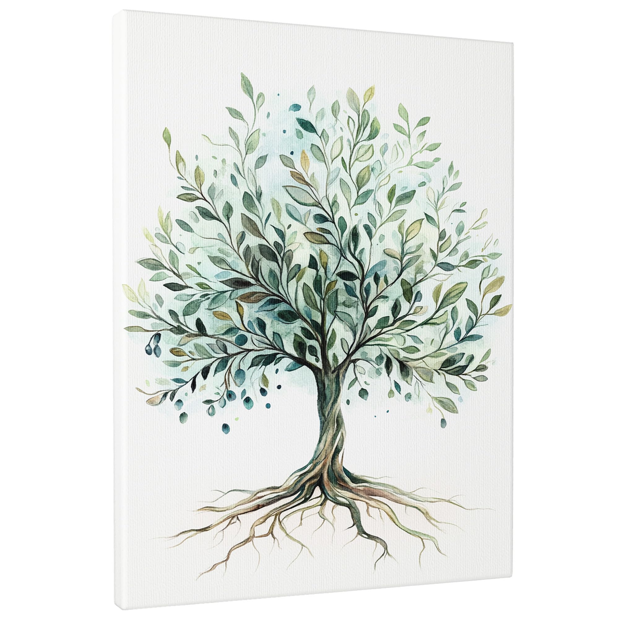 Olive Tree Canvas Art, Green Leaves Botanical Print, Spring Home Aesthetic Decor for Living Room, Bedroom, Kitchen, Unframed 12x16 Inch