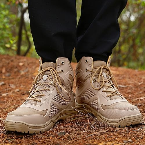 Miniatura 5 de Botas de senderismo transpirables para hombre, antideslizantes, para senderismo, montañismo, ligeras, para escalada en roca, talla grande, Arena