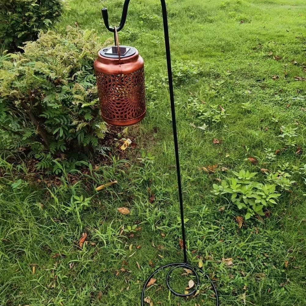 Gancio da pastore in ferro antiruggine per piante da giardino nero