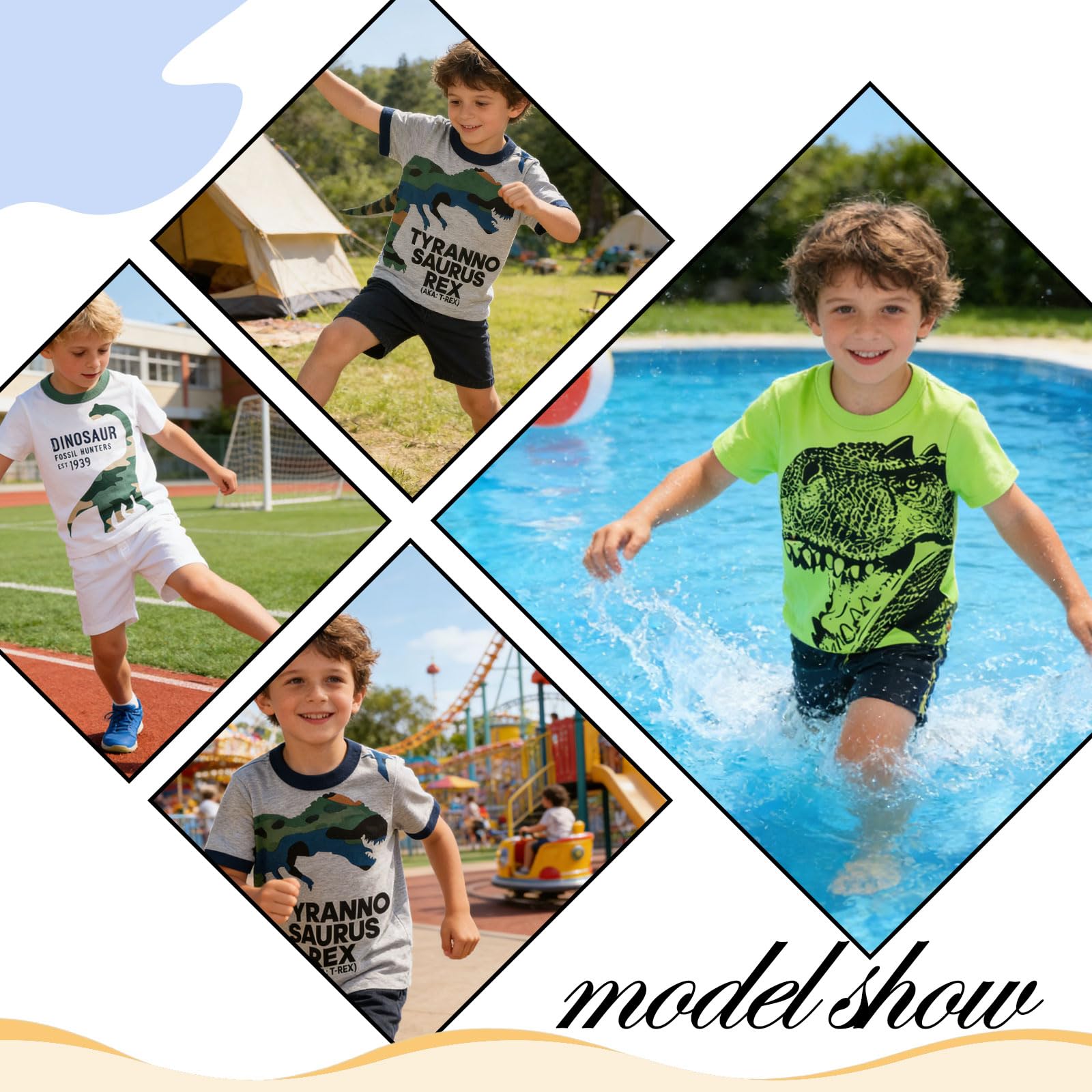 T-Shirt Bambino Maglietta a Maniche Corte Bambini Set di 3 Estate Cotone Escavatori Tshirt Magliette Bambino Ragazzo per 2-7 Anni