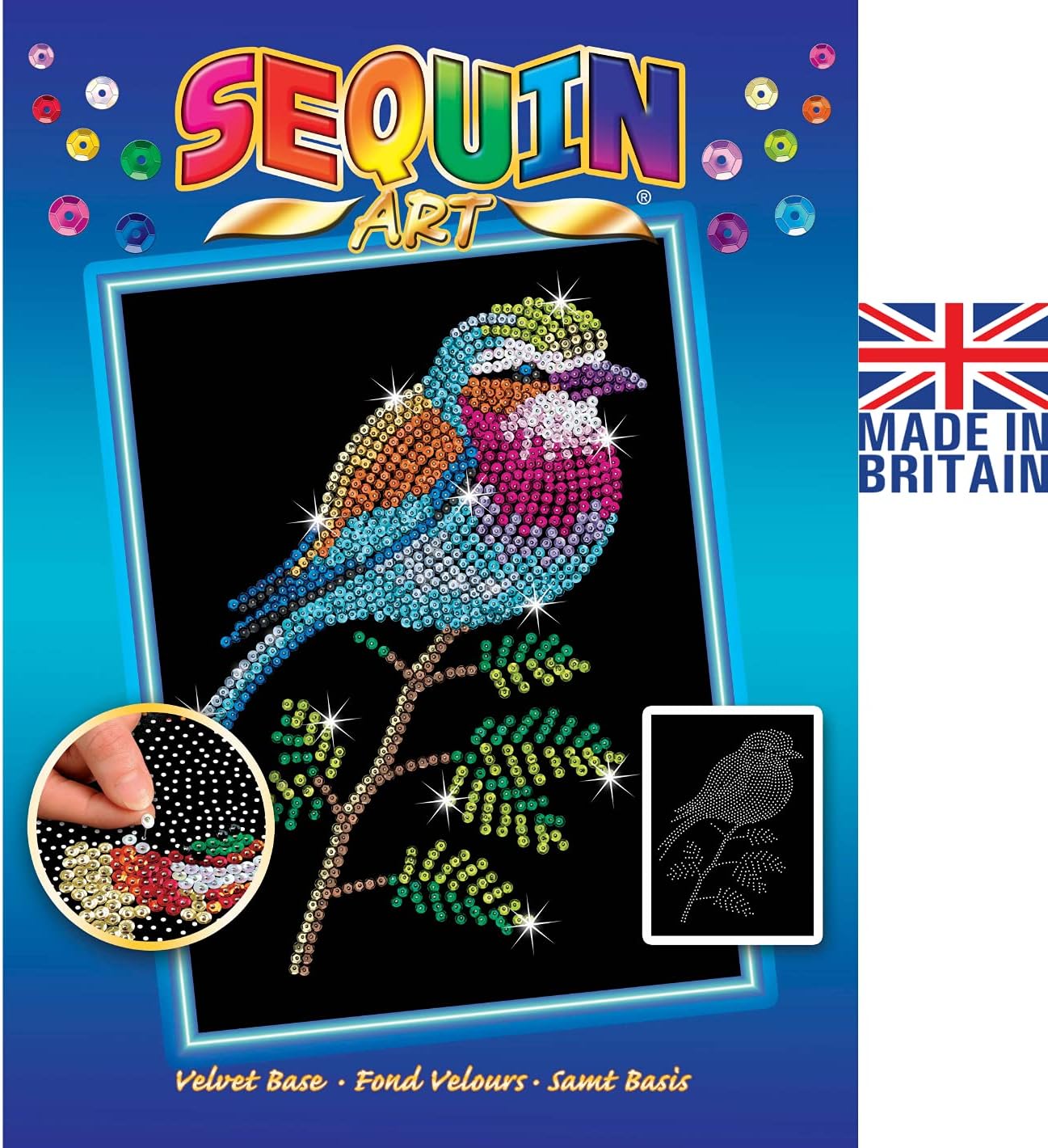 Sequin Art Lilac Breasted Roller Design from The Blue Range 28 x 37 cm, Multicolor (5528913)