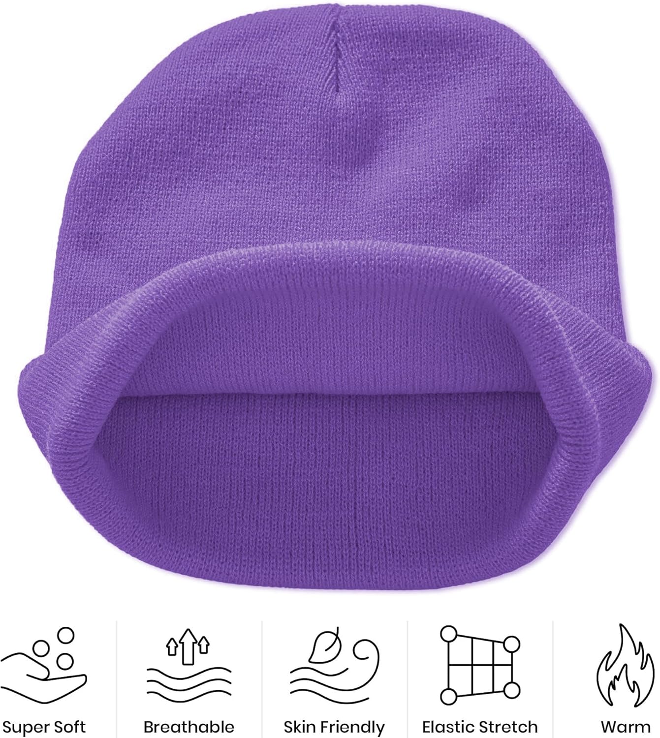 Moon Embroidery Beanie Knit Hat for Men Women, Casual Skull Knit Cap - Image 7