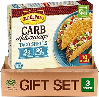 Salutem Vita – Low Net Carb Taco Shells Gluten Free 10ct, 4.6oz, Gift Se...