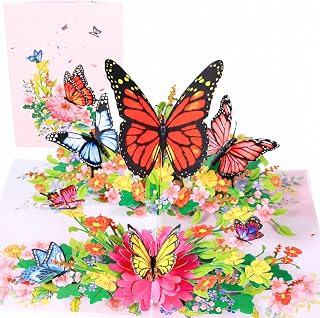 3D butterfly garden pop-up greeting card