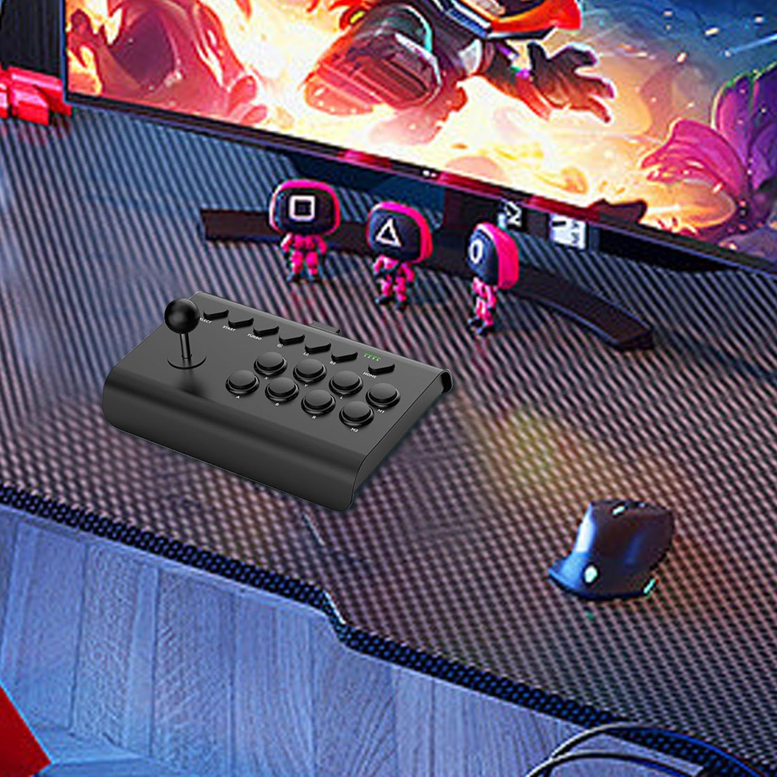 Joystick Arcade Fight Stick | Joystick di Combattimento per Giochi Arcade | con Funzioni Turbo/Macro - Joystick Arcade Nostalgico Universale per PC E Console di retrò [video game] [video game]