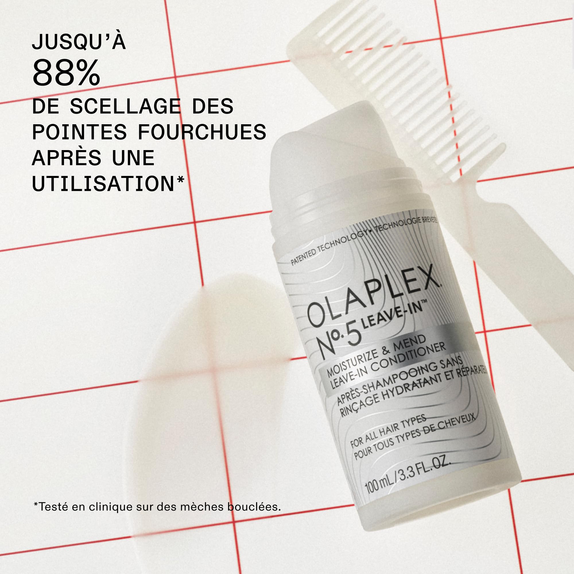 Olaplex N°.5 Leave-In Conditioner: Moisturizes & Mends Split Ends | Reduces Breakage & Repairs, Protects Damaged Hair | For Coily, Curly, Straight, and Wavy, Stocking Stuffers, 100 mL