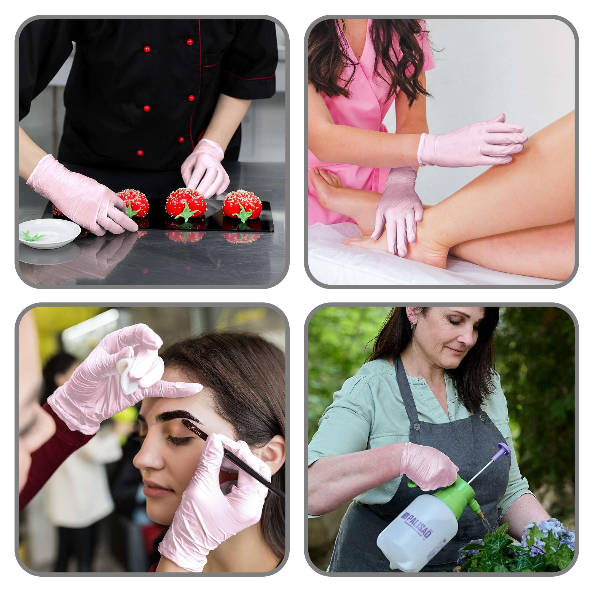 WECARE Pink Disposable Nitrile Gloves Small - 200 Pack - 3 Mil - Powder and Latex Free - Non-Sterile - Food Safe Gloves