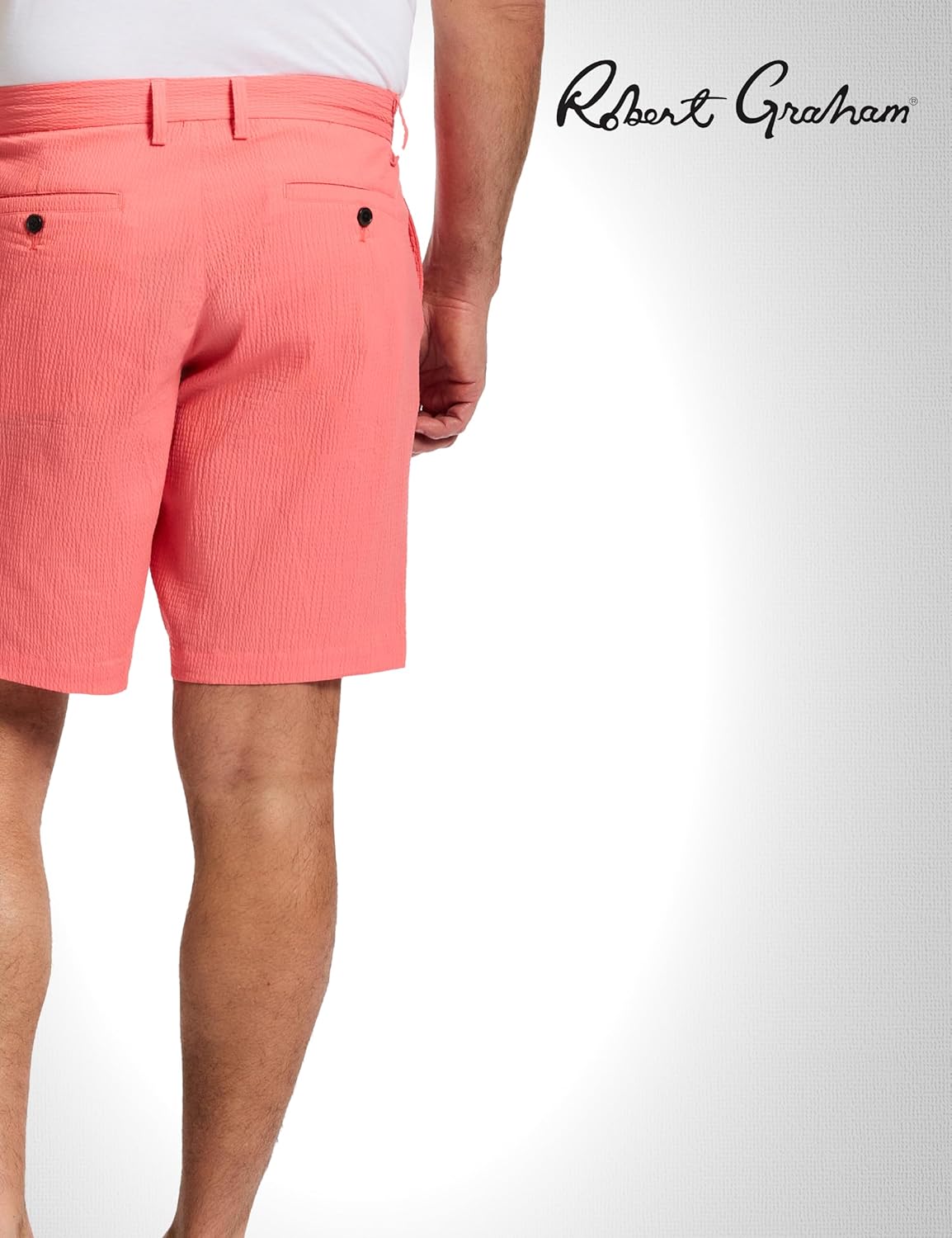 Robert Graham Men’s Thresher Casual Flat Front Chino Short, Coral, 34 - Image 4