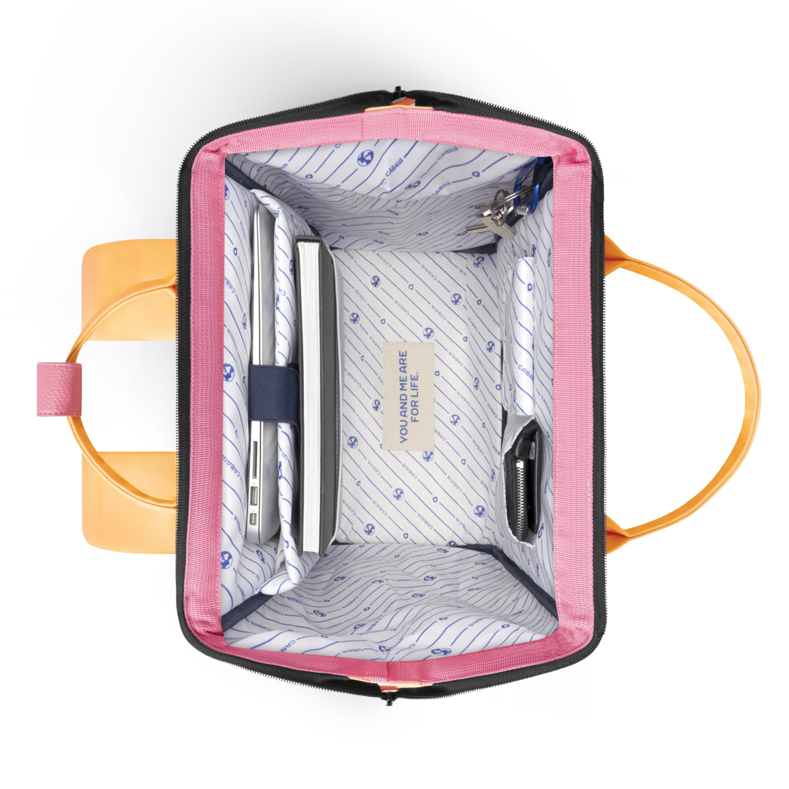 CABAIA - Sac à Dos Adventurer Cabourg - Large 23L - Déperlant - Compartiment Ordinateur Portable 15" - 2 Poches - Certifié Vegan - Sac Voyage, Affaires, École pour Homme et Femme - Rose