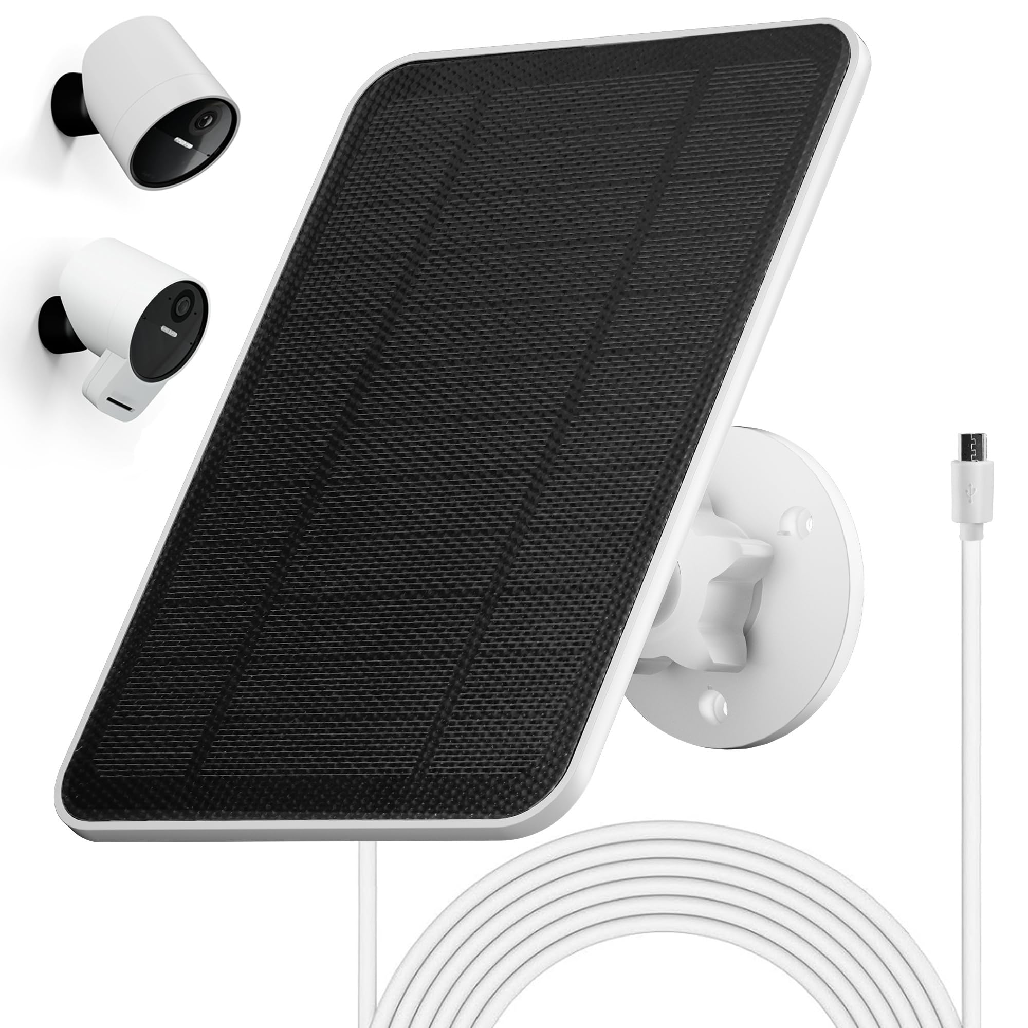 Solar Panel for Simplisafe Outdoor Camera, 4W 5V Solar Charger for Simplisafe Outdoor Camera Series 2 Wireless & Security Camera with 10ft USB Charging Cable, IP65 Waterproof, 360° Adjustable Mount-image-17