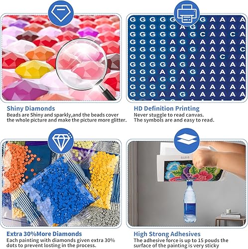 Miniatura 3 de DOMROM Kits de pintura de diamantes para adultos, kits de arte de diamantes 5D DIY Yoda, arte y manualidades de cristal, kit de pintura de gemas