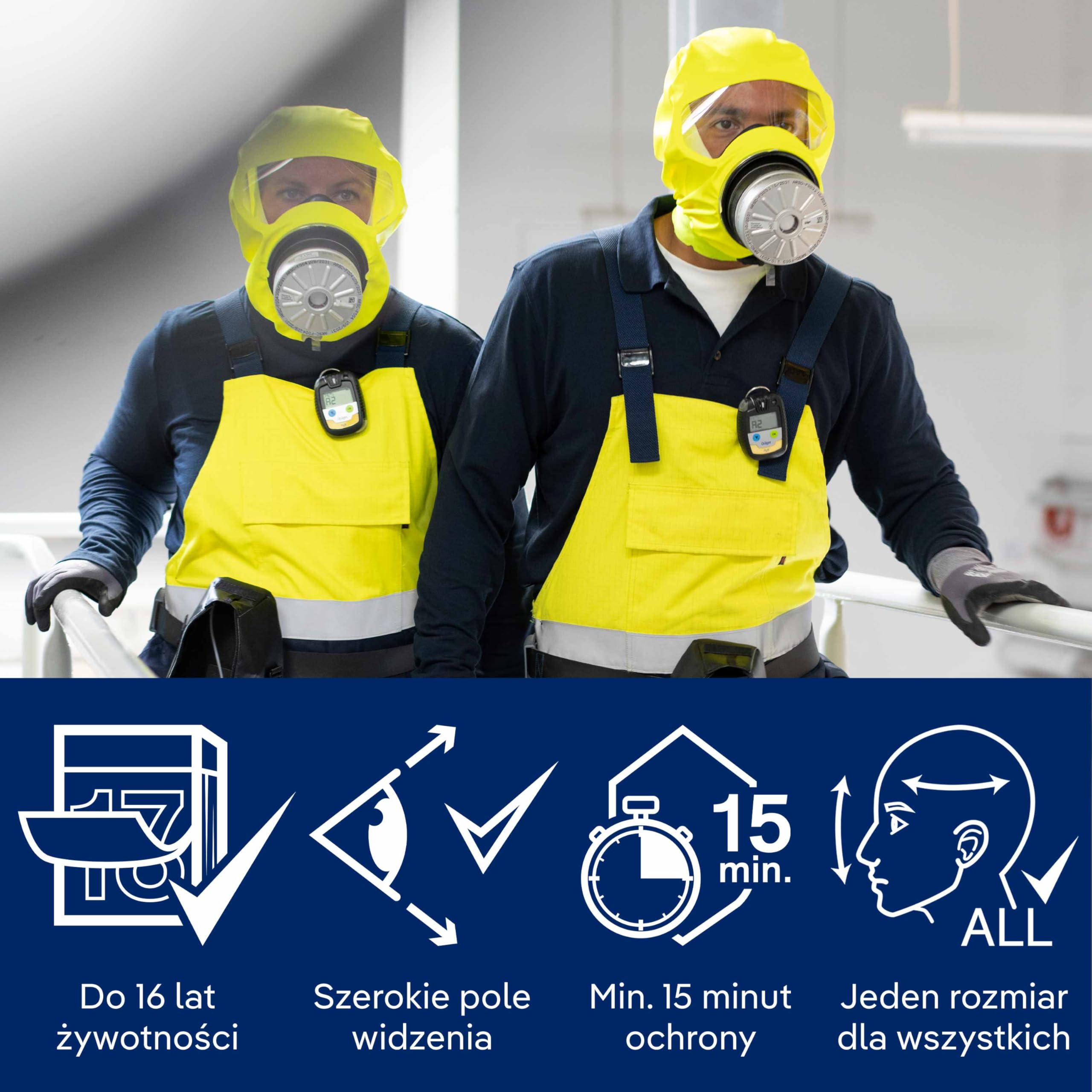 Dräger Parat 7500 okap przeciwpożarowy | skuteczna osłona ratunkowa z filtrem kombi ABEK CO P3